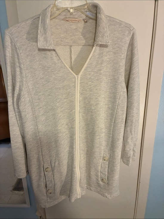 Soft Surroundings Tops - Light Heather Gray Pool Side Terry Cloth Coverup